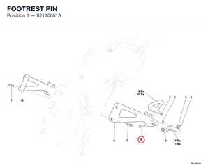 FOOTREST PIN 82110681A diagram position