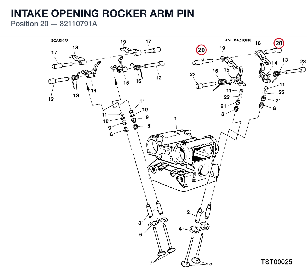 INTAKE OPENING ROCKER ARM PIN