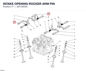 INTAKE OPENING ROCKER ARM PIN 82110923A diagram position