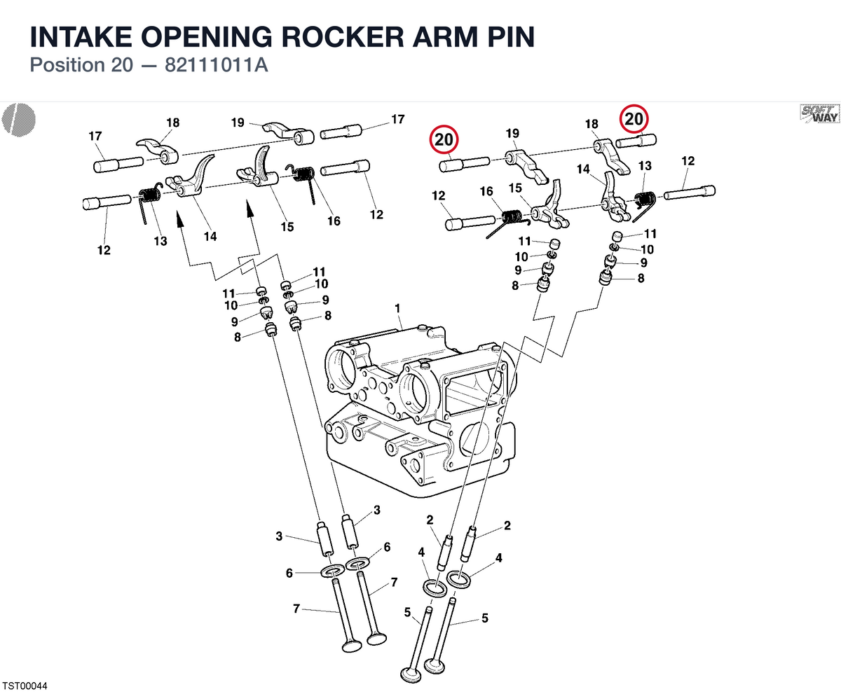 INTAKE OPENING ROCKER ARM PIN