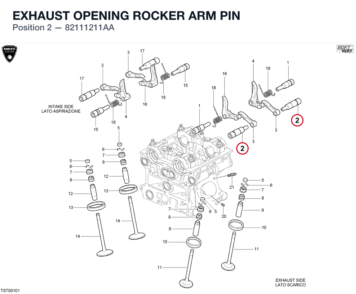 EXHAUST OPENING ROCKER ARM PIN