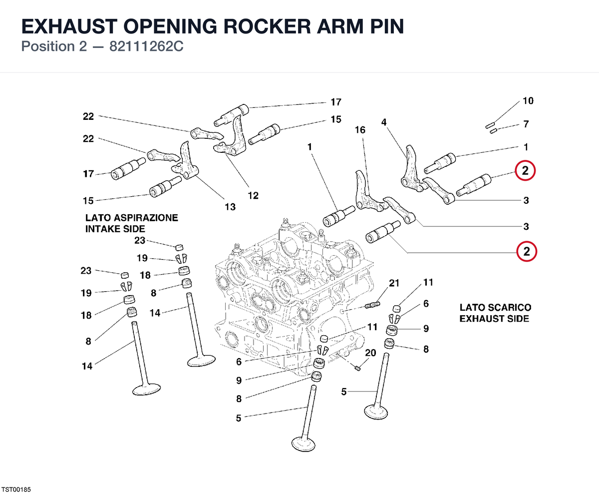 EXHAUST OPENING ROCKER ARM PIN