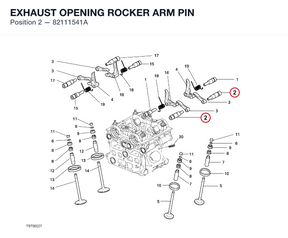 EXHAUST OPENING ROCKER ARM PIN 82111541A diagram position