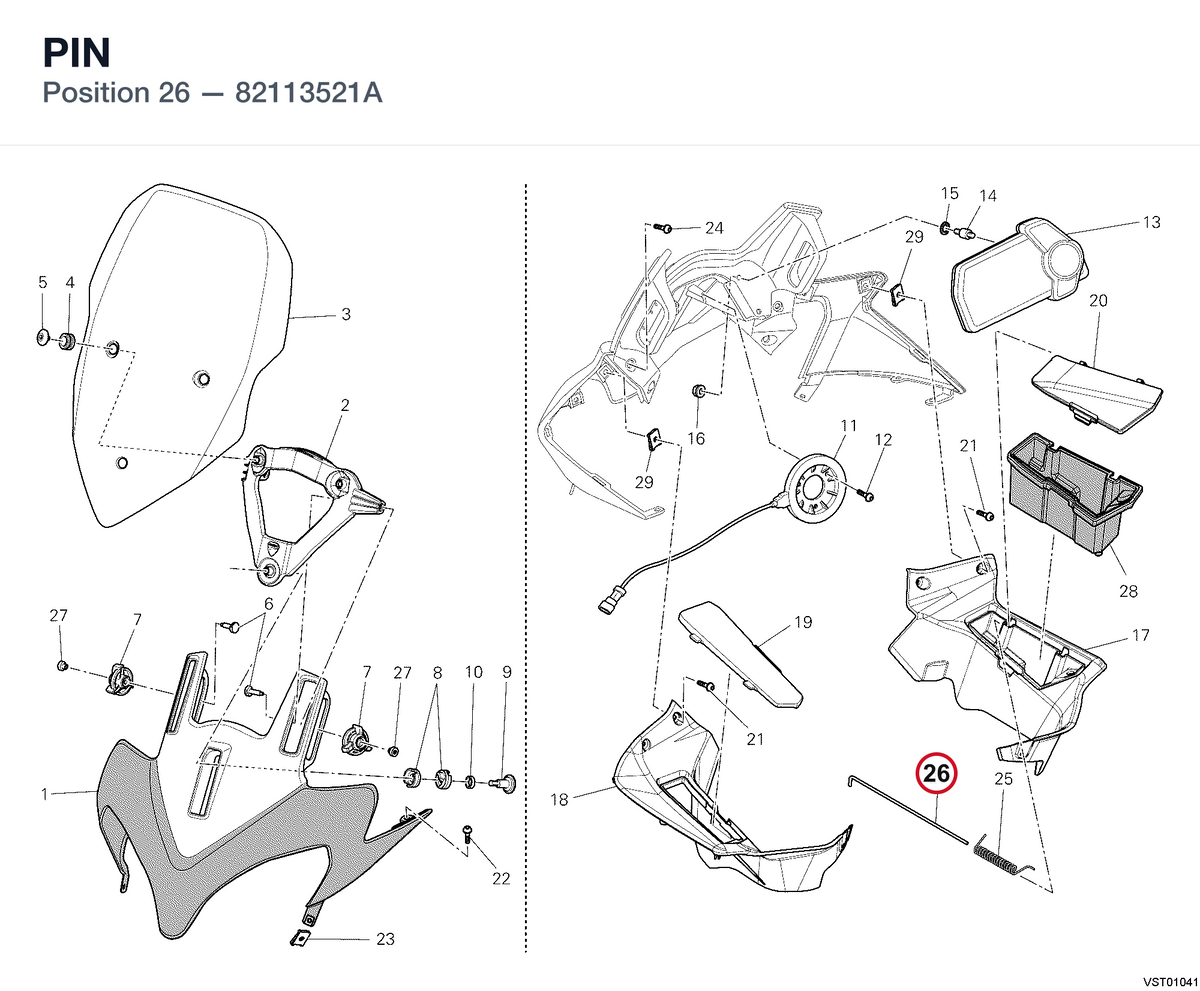 PIN 82113521A diagram position