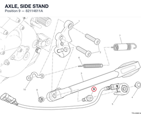 AXLE, SIDE STAND 82114611A diagram position