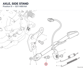 AXLE, SIDE STAND 82114861AA diagram position