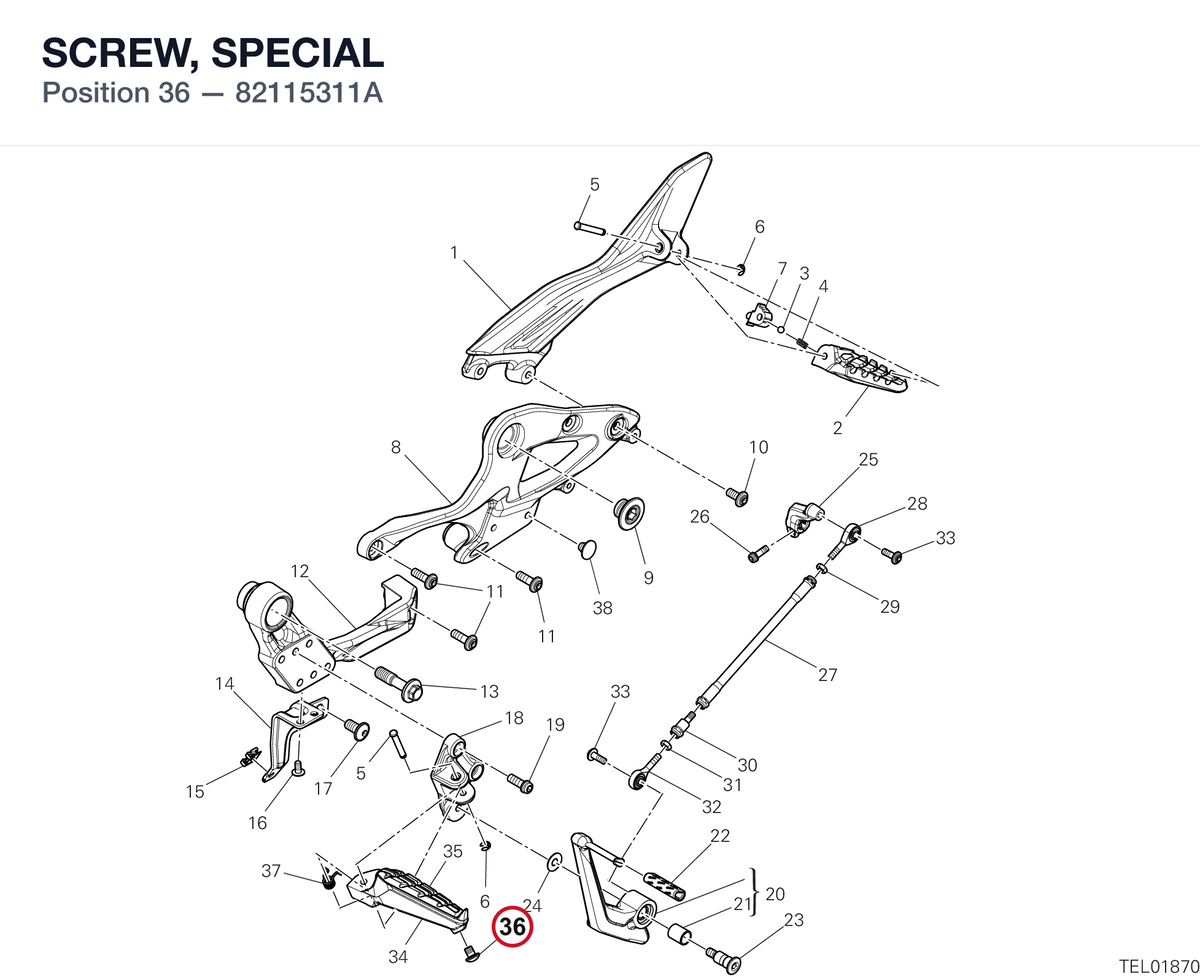 SCREW, SPECIAL 82115311A diagram position