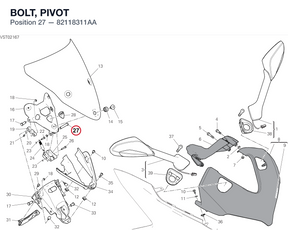 BOLT, PIVOT 82118311AA diagram position
