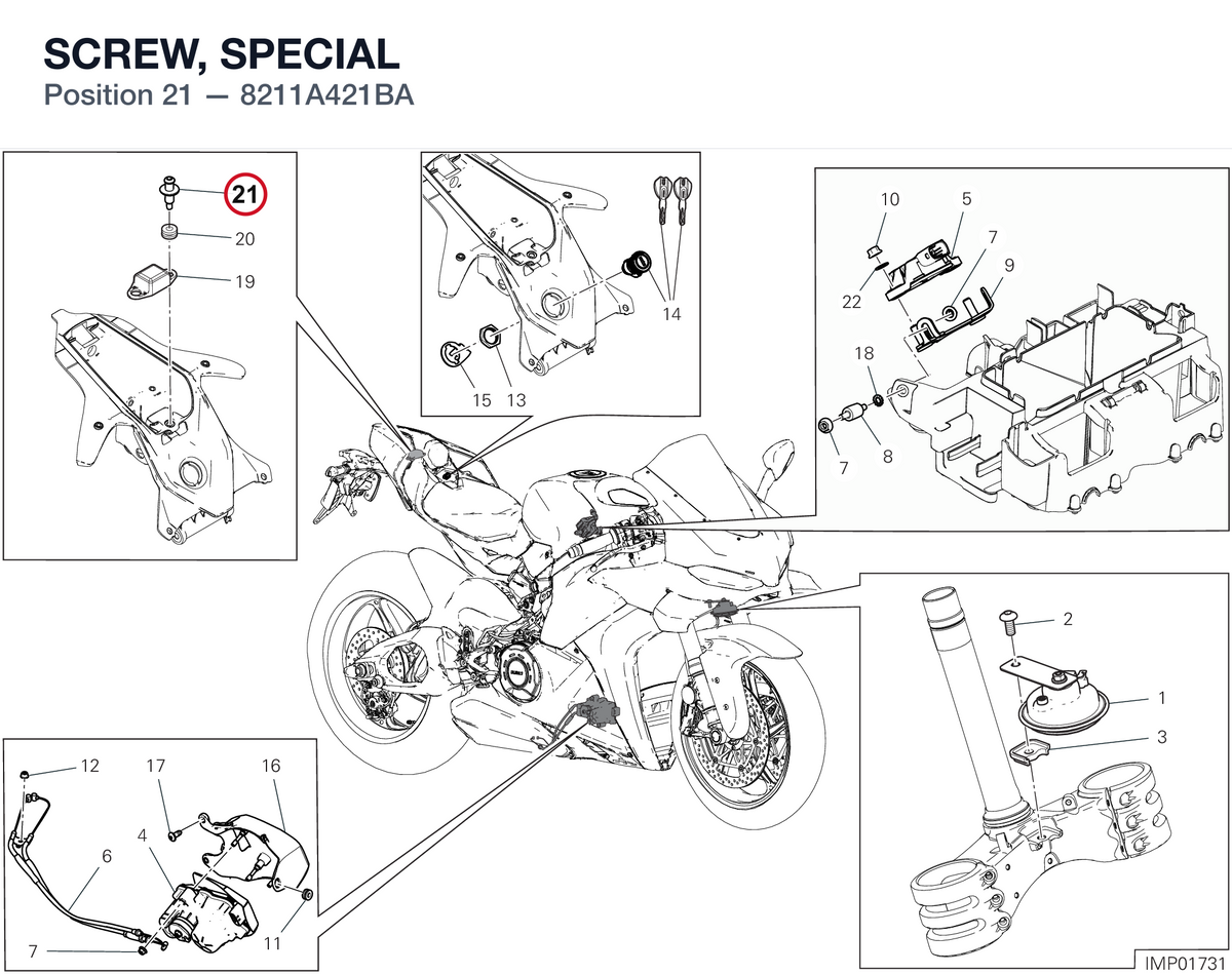 SCREW, SPECIAL 8211A421BA diagram position