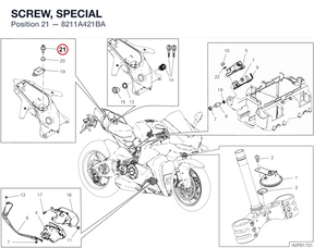SCREW, SPECIAL 8211A421BA diagram position