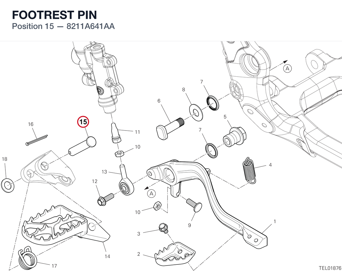 FOOTREST PIN 8211A641AA diagram position