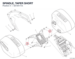 SPINDLE, TAPER SHORT 82140111A diagram position