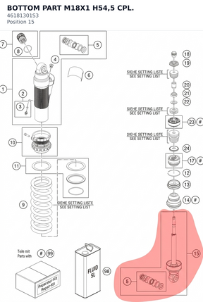Diagram preview: BOTTOM PART M18X1 H54,5 CPL. (46181301S3)