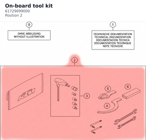 Diagram preview: On-board tool kit (61729099000)