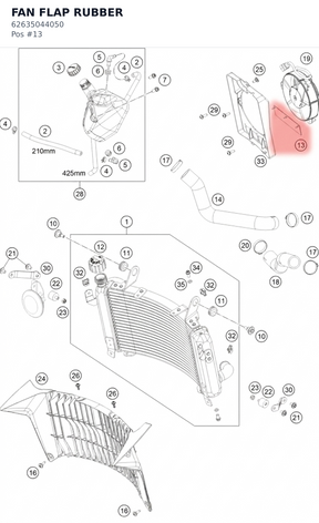 Diagram preview: FAN FLAP RUBBER (62635044050)