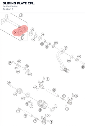 Diagram preview: SLIDING PLATE CPL. (54634008044)