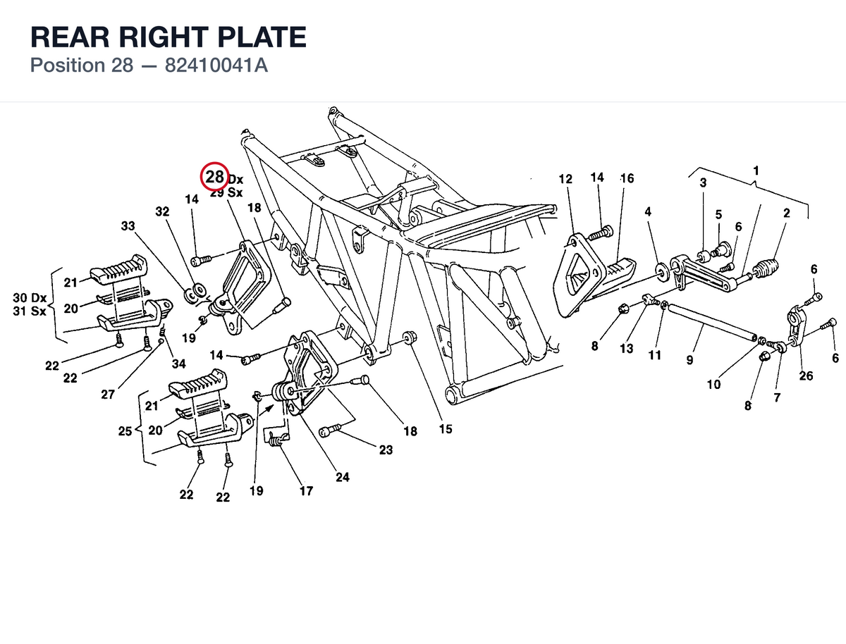 REAR RIGHT PLATE 82410041A diagram position