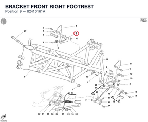 BRACKET FRONT RIGHT FOOTREST 82410161A diagram position