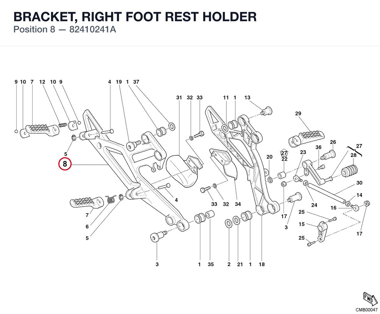BRACKET, RIGHT FOOT REST HOLDER