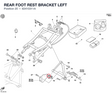 REAR FOOT REST BRACKET LEFT 82410311A diagram position