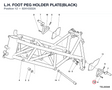 L.H. FOOT PEG HOLDER PLATE(BLACK) 82410332A diagram position