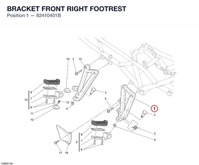 BRACKET FRONT RIGHT FOOTREST 82410401B diagram position