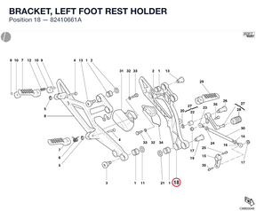 BRACKET, LEFT FOOT REST HOLDER 82410661A diagram position