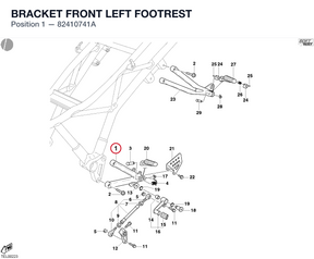 BRACKET FRONT LEFT FOOTREST 82410741A diagram position