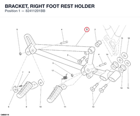 BRACKET, RIGHT FOOT REST HOLDER 82411201BB diagram position