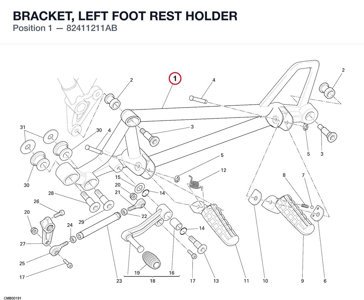 BRACKET, LEFT FOOT REST HOLDER