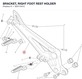 BRACKET, RIGHT FOOT REST HOLDER 82411441C diagram position