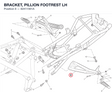 BRACKET, PILLION FOOTREST LH 82411561A diagram position