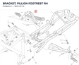 BRACKET, PILLION FOOTREST RH 82411571A diagram position