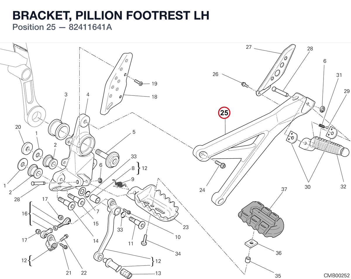 BRACKET, PILLION FOOTREST LH