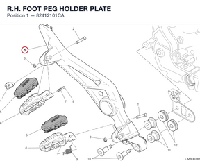 R.H. FOOT PEG HOLDER PLATE 82412101CA diagram position
