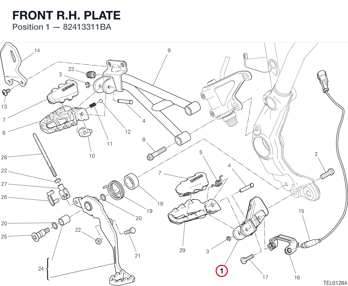 FRONT R.H. PLATE 82413311BA diagram position