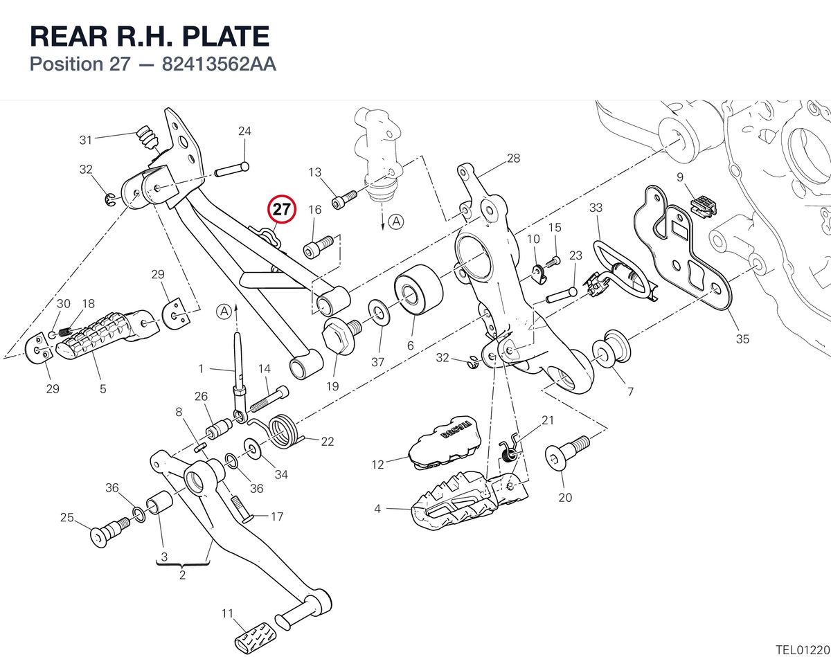 REAR R.H. PLATE 82413562AA diagram position