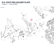 R.H. FOOT PEG HOLDER PLATE 82414372BA diagram position