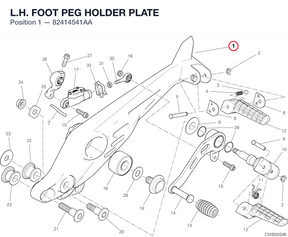 L.H. FOOT PEG HOLDER PLATE 82414541AA diagram position