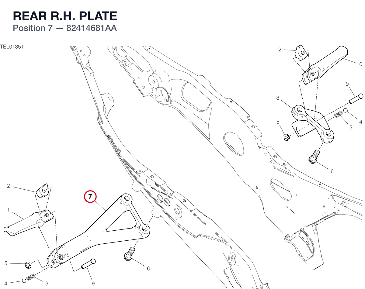 REAR R.H. PLATE 82414681AA diagram position