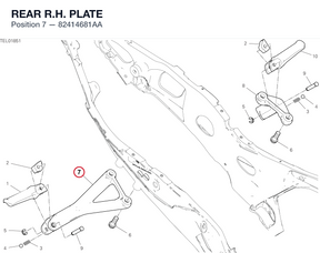 REAR R.H. PLATE 82414681AA diagram position