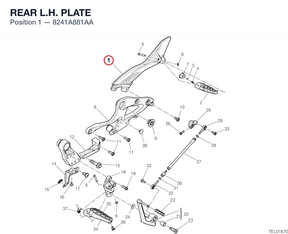 REAR L.H. PLATE 8241A881AA diagram position