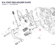 R.H. FOOT PEG HOLDER PLATE 8241B061BA diagram position
