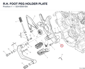 R.H. FOOT PEG HOLDER PLATE 8241B061BA diagram position