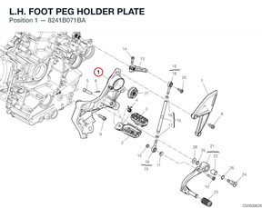 L.H. FOOT PEG HOLDER PLATE 8241B071BA diagram position