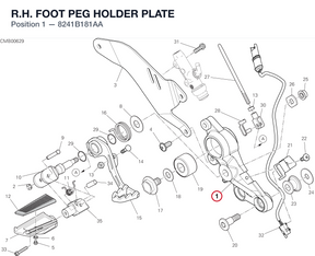 R.H. FOOT PEG HOLDER PLATE 8241B181AA diagram position