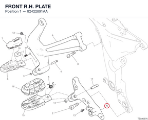 FRONT R.H. PLATE 82422891AA diagram position