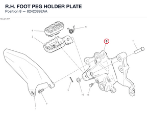 R.H. FOOT PEG HOLDER PLATE 82423892AA diagram position