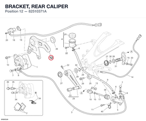 BRACKET, REAR CALIPER 82510371A diagram position