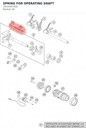 Diagram preview: SPRING FOR OPERATING SHAFT (75034007000)